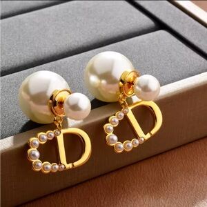 Dior Gold and Pearl Earrings. NEW